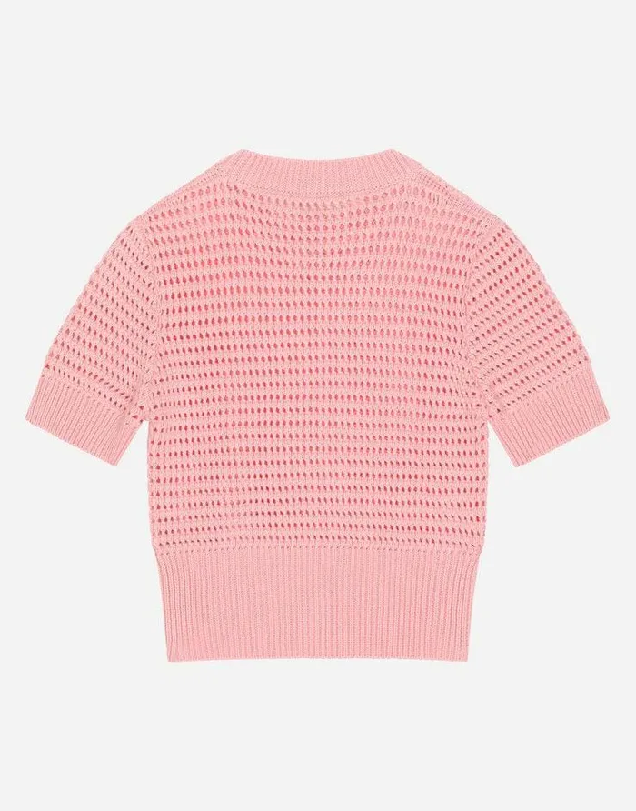 Dolce and Gabbana Sweaters Children Openwork Tshirt Pink Dolce and Gabbana Sweaters Children Openwork Tshirt Pink