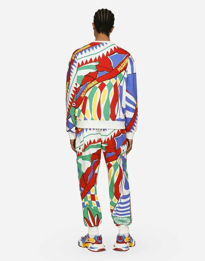 Dolce and Gabbana Sweatshirts Men Carrettoprint Cotton Jersey Sweatshirt Multicolor Dolce and Gabbana Sweatshirts Men Carrettoprint Cotton Jersey Sweatshirt Multicolor