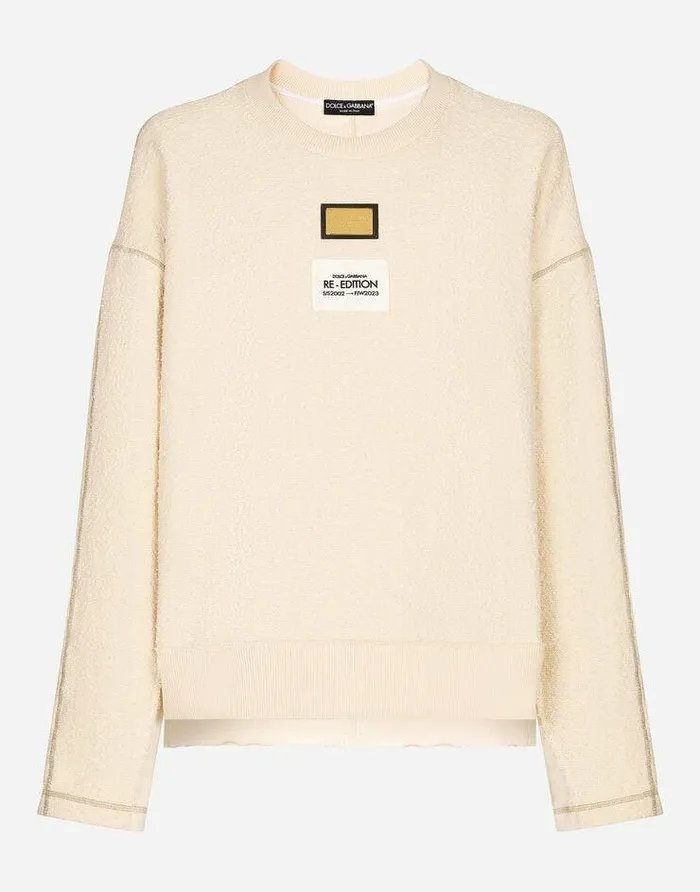 Dolce and Gabbana Sweatshirts Men ReEdition Label Patchwork Jersey Sweatshirt Multicolor Dolce and Gabbana Sweatshirts Men ReEdition Label Patchwork Jersey Sweatshirt Multicolor