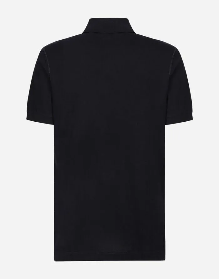 Dolce and Gabbana TShirts And Polos Men Cotton Piqu Poloshirt With Branded Plate Blue Dolce and Gabbana TShirts And Polos Men Cotton Piqu Poloshirt With Branded Plate Blue