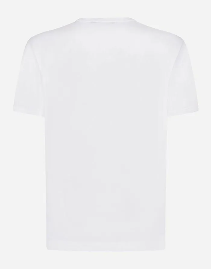 Dolce and Gabbana TShirts And Polos Men Cotton Tshirt With Embroidery White Dolce and Gabbana TShirts And Polos Men Cotton Tshirt With Embroidery White