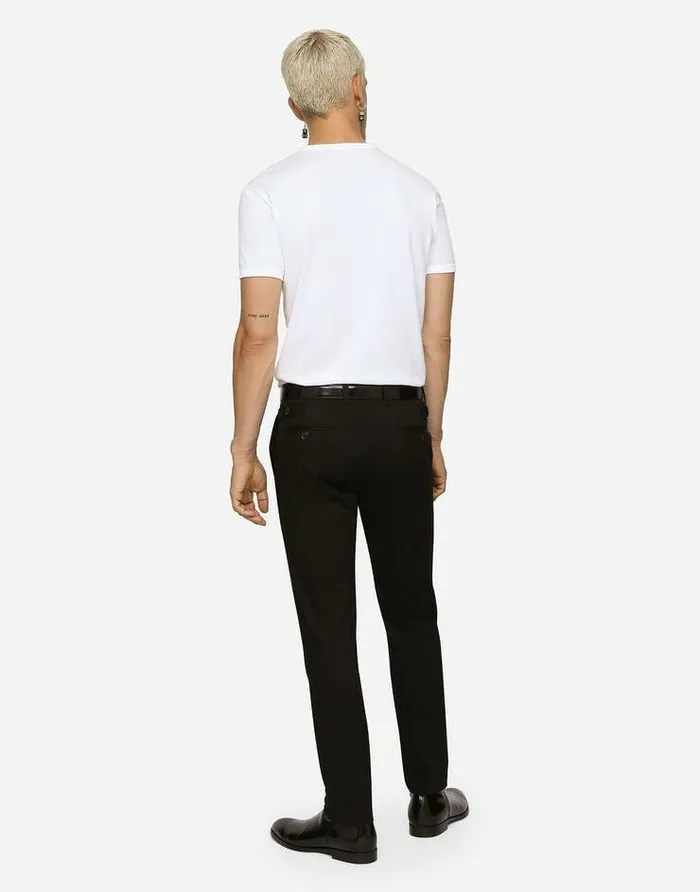 Dolce and Gabbana TShirts And Polos Men Cotton Tshirt With Embroidery White Dolce and Gabbana TShirts And Polos Men Cotton Tshirt With Embroidery White