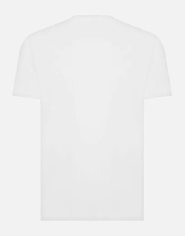 Dolce and Gabbana TShirts And Polos Men Roundneck Tshirt With DolceandGabbana Print White