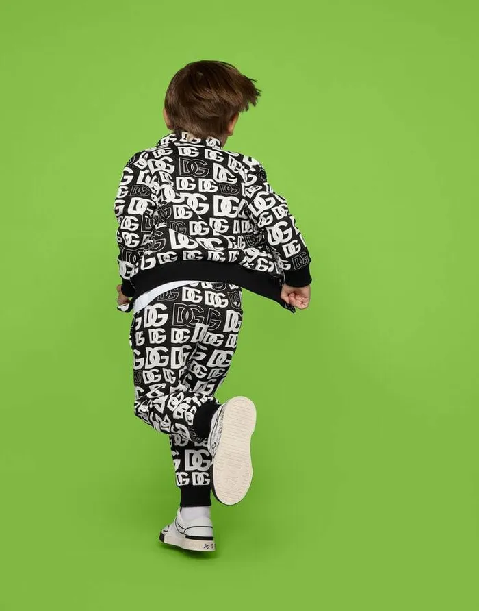 Dolce and Gabbana TShirts And Sweatshirts Children Zipup Jersey Sweatshirt With DG Logo Print Multicolor Dolce and Gabbana TShirts And Sweatshirts Children Zipup Jersey Sweatshirt With DG Logo Print Multicolor