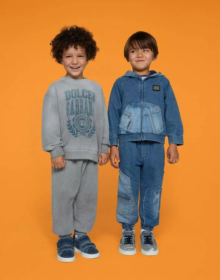 Dolce and Gabbana TShirts And Sweatshirts Children Zipup Stretch Jersey Denim Hoodie Multicolor Dolce and Gabbana TShirts And Sweatshirts Children Zipup Stretch Jersey Denim Hoodie Multicolor