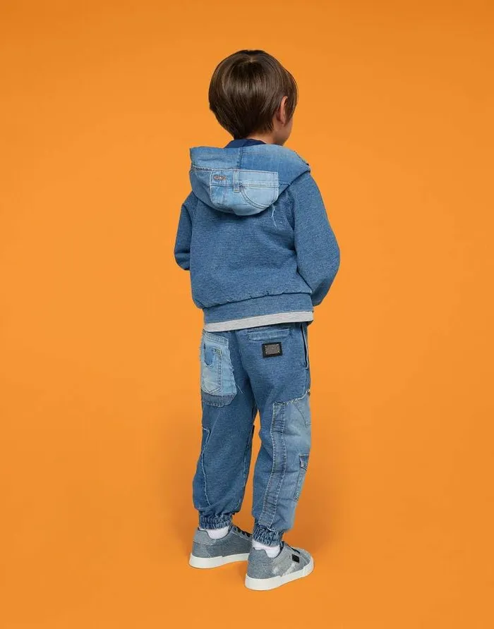 Dolce and Gabbana TShirts And Sweatshirts Children Zipup Stretch Jersey Denim Hoodie Multicolor Dolce and Gabbana TShirts And Sweatshirts Children Zipup Stretch Jersey Denim Hoodie Multicolor