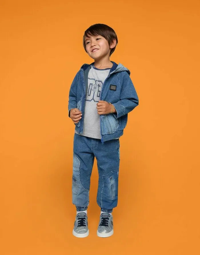 Dolce and Gabbana TShirts And Sweatshirts Children Zipup Stretch Jersey Denim Hoodie Multicolor Dolce and Gabbana TShirts And Sweatshirts Children Zipup Stretch Jersey Denim Hoodie Multicolor
