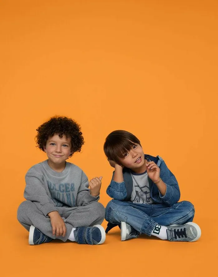Dolce and Gabbana TShirts And Sweatshirts Children Zipup Stretch Jersey Denim Hoodie Multicolor Dolce and Gabbana TShirts And Sweatshirts Children Zipup Stretch Jersey Denim Hoodie Multicolor