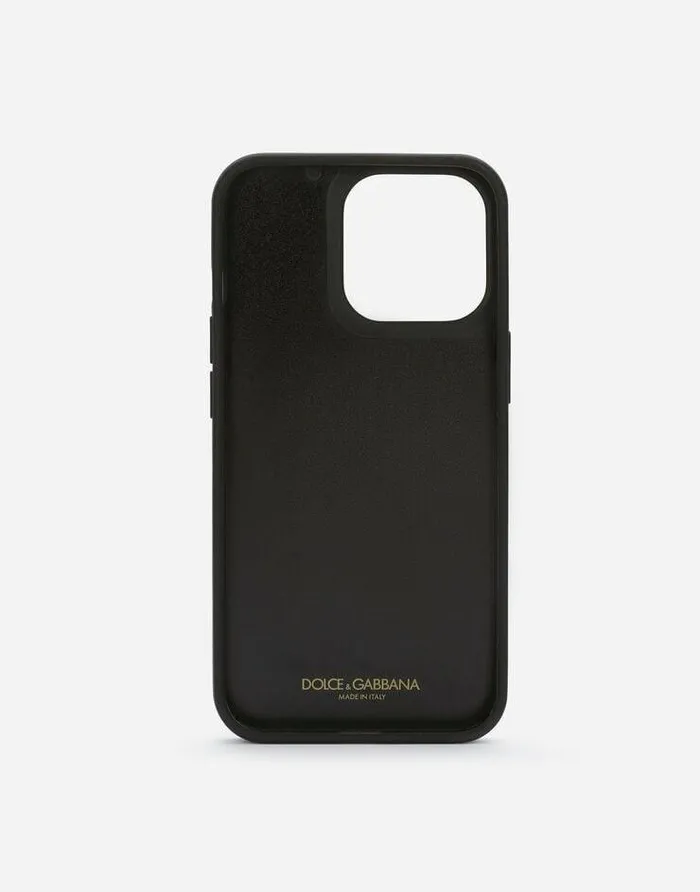 Dolce and Gabbana Technology Women Calfskin IPhone 13 Pro Cover With DG Logo Lilac