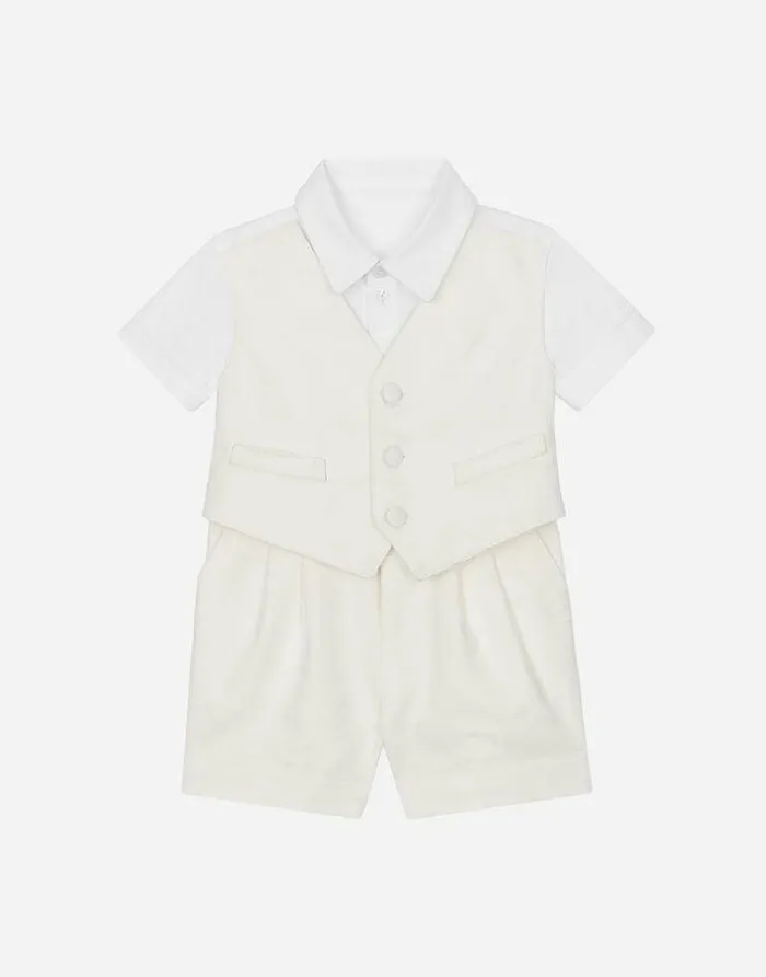 Dolce and Gabbana Topwear Children Short Onesie With Vest Detail Multicolor