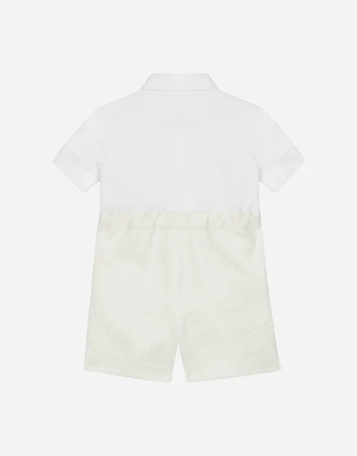 Dolce and Gabbana Topwear Children Short Onesie With Vest Detail Multicolor