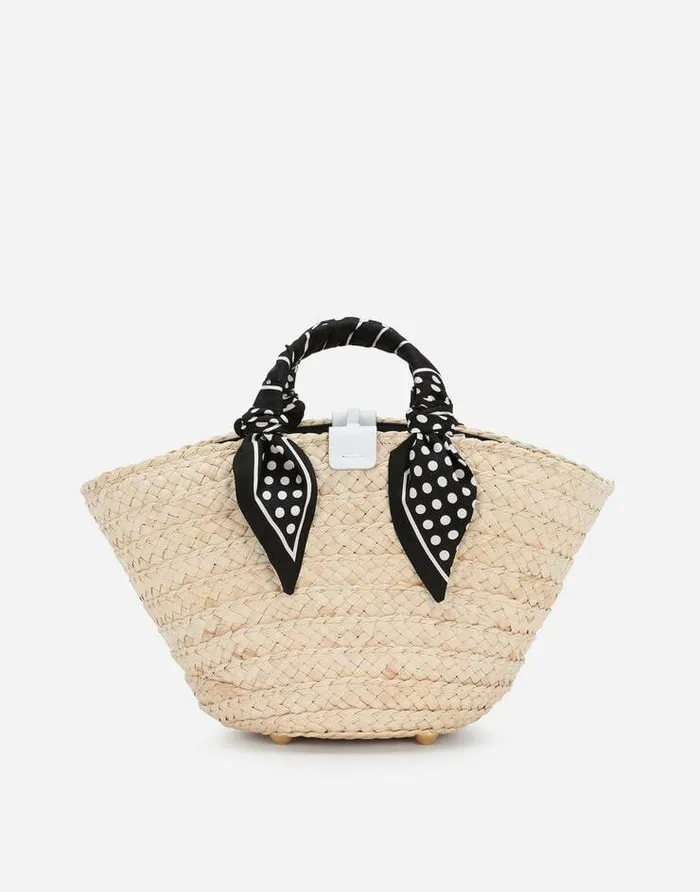 Dolce and Gabbana Totes Women Small Straw Kendra Bag With DG Logo Multicolor