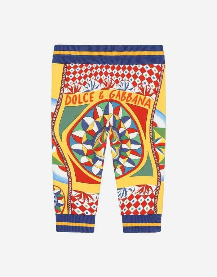 Dolce and Gabbana Trousers And Shorts Children Carrettoprint Jersey Jogging Pants Red Dolce and Gabbana Trousers And Shorts Children Carrettoprint Jersey Jogging Pants Red