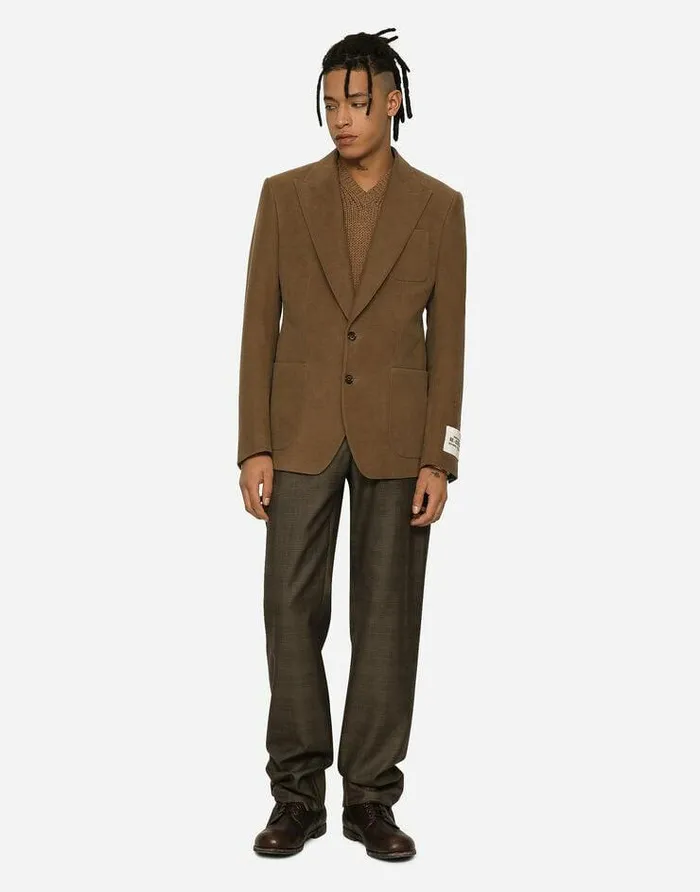 Dolce and Gabbana Trousers And Shorts Men Glen Plaid Pants With Fustian Details Multicolor