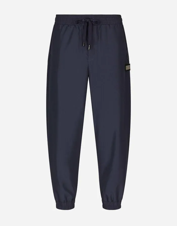 Dolce and Gabbana Trousers And Shorts Men Nylon Jogging Pants With Branded Tag Blue Dolce and Gabbana Trousers And Shorts Men Nylon Jogging Pants With Branded Tag Blue