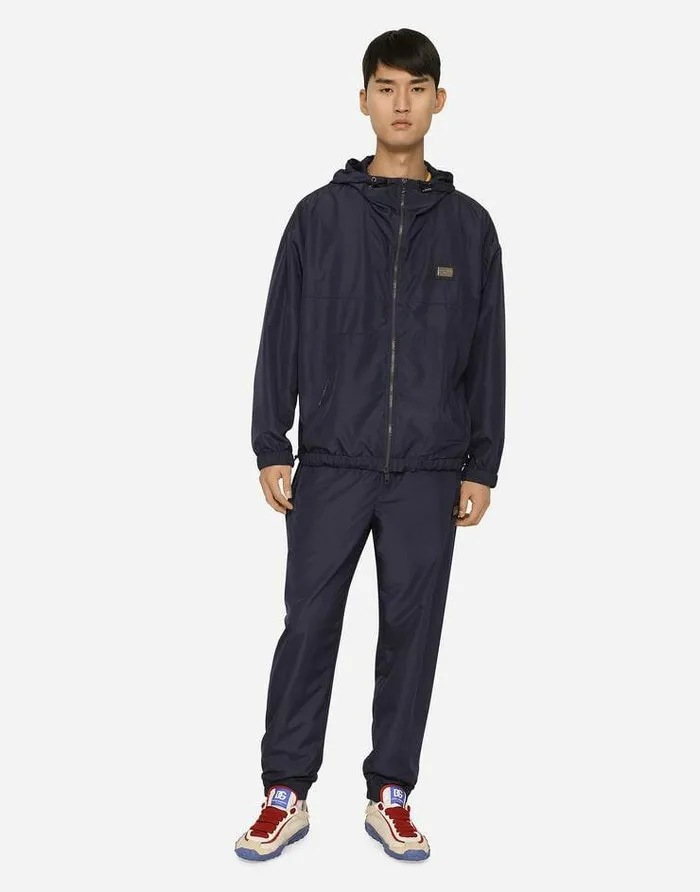 Dolce and Gabbana Trousers And Shorts Men Nylon Jogging Pants With Branded Tag Blue Dolce and Gabbana Trousers And Shorts Men Nylon Jogging Pants With Branded Tag Blue