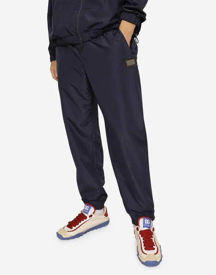Dolce and Gabbana Trousers And Shorts Men Nylon Jogging Pants With Branded Tag Blue Dolce and Gabbana Trousers And Shorts Men Nylon Jogging Pants With Branded Tag Blue