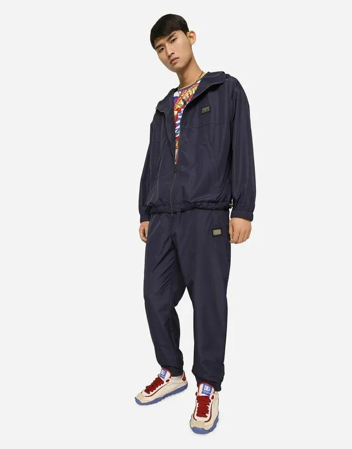 Dolce and Gabbana Trousers And Shorts Men Nylon Jogging Pants With Branded Tag Blue Dolce and Gabbana Trousers And Shorts Men Nylon Jogging Pants With Branded Tag Blue