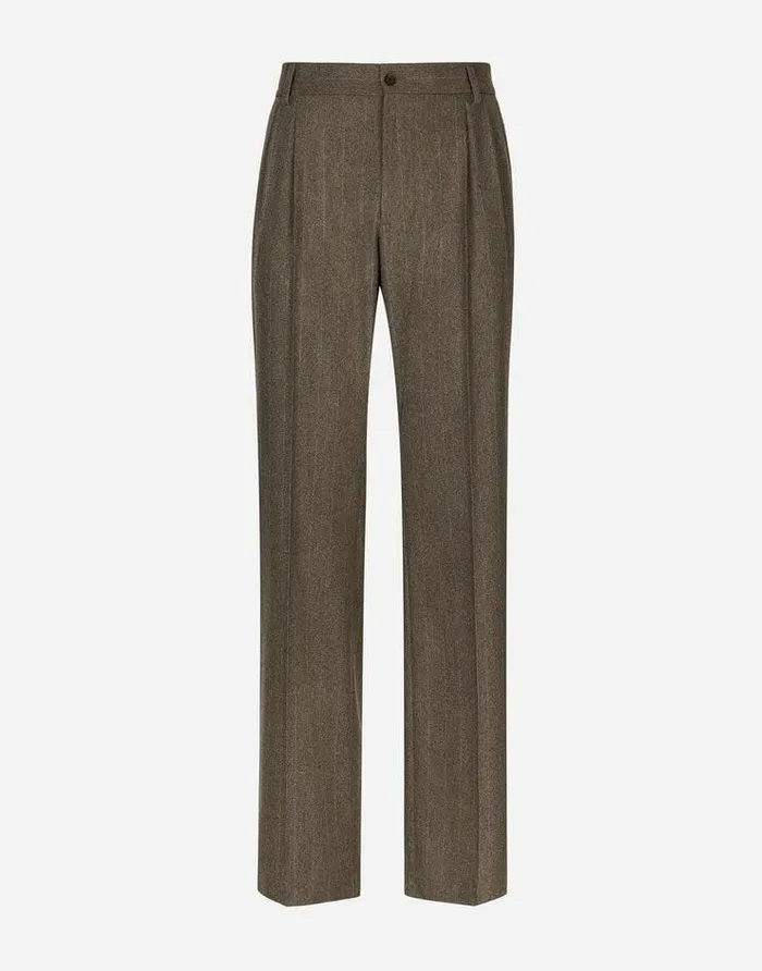 Dolce and Gabbana Trousers And Shorts Men Pinstripe Flannel Straightleg Pants Multicolor Dolce and Gabbana Trousers And Shorts Men Pinstripe Flannel Straightleg Pants Multicolor