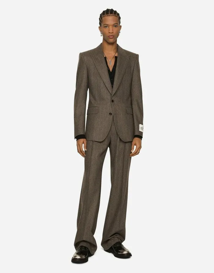 Dolce and Gabbana Trousers And Shorts Men Pinstripe Flannel Straightleg Pants Multicolor Dolce and Gabbana Trousers And Shorts Men Pinstripe Flannel Straightleg Pants Multicolor