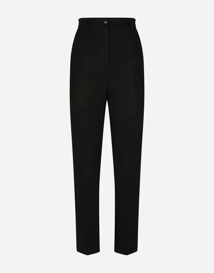 Dolce and Gabbana Trousers And Shorts Women Milano Rib Pants Black