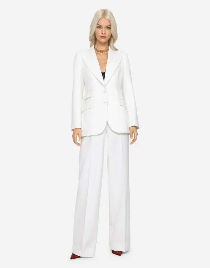 Dolce and Gabbana Trousers And Shorts Women Wool Pants White Dolce and Gabbana Trousers And Shorts Women Wool Pants White