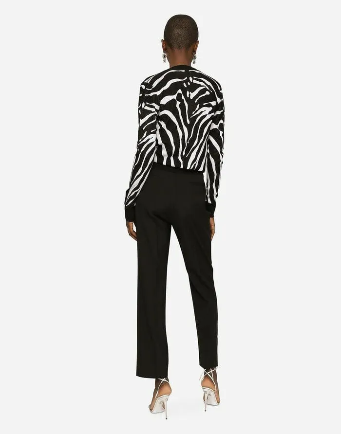 Dolce and Gabbana Trousers And Shorts Women Wool Poplin Pants Black Dolce and Gabbana Trousers And Shorts Women Wool Poplin Pants Black