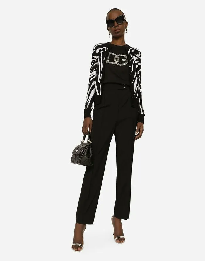 Dolce and Gabbana Trousers And Shorts Women Wool Poplin Pants Black Dolce and Gabbana Trousers And Shorts Women Wool Poplin Pants Black