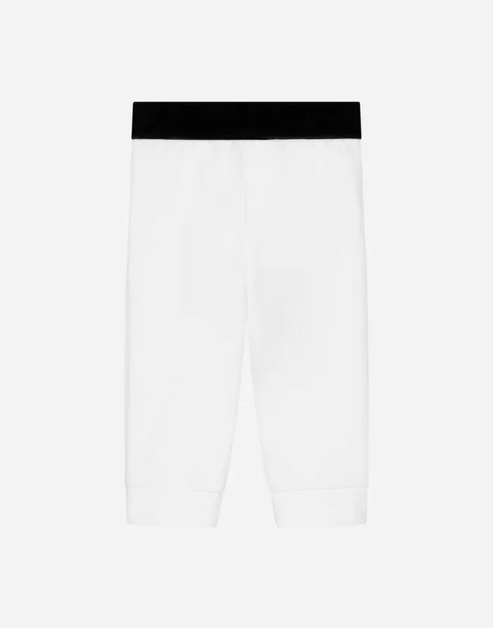 Dolce and Gabbana Trousers And Skirts Children Jersey Jogging Pants With Branded Elastic White Dolce and Gabbana Trousers And Skirts Children Jersey Jogging Pants With Branded Elastic White