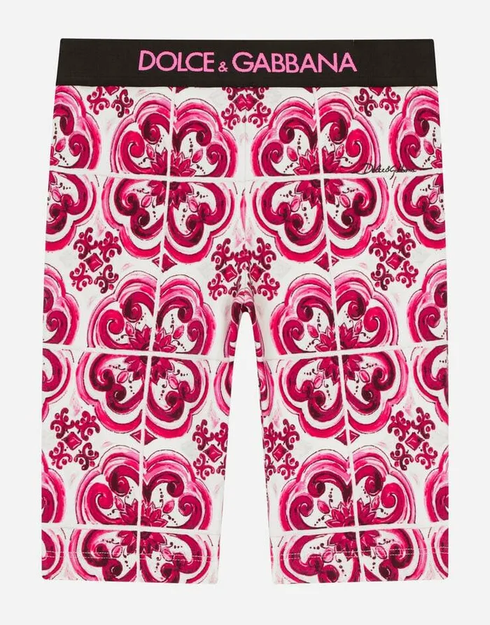 Dolce and Gabbana Trousers And Skirts Children Majolicaprint Interlock Cycling Shorts Multicolor Dolce and Gabbana Trousers And Skirts Children Majolicaprint Interlock Cycling Shorts Multicolor