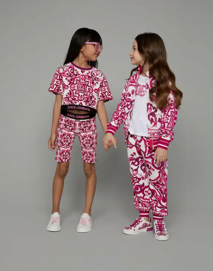Dolce and Gabbana Trousers And Skirts Children Majolicaprint Interlock Cycling Shorts Multicolor Dolce and Gabbana Trousers And Skirts Children Majolicaprint Interlock Cycling Shorts Multicolor
