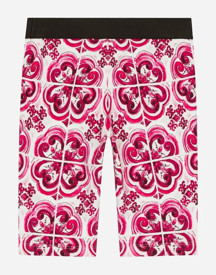 Dolce and Gabbana Trousers And Skirts Children Majolicaprint Interlock Cycling Shorts Multicolor Dolce and Gabbana Trousers And Skirts Children Majolicaprint Interlock Cycling Shorts Multicolor