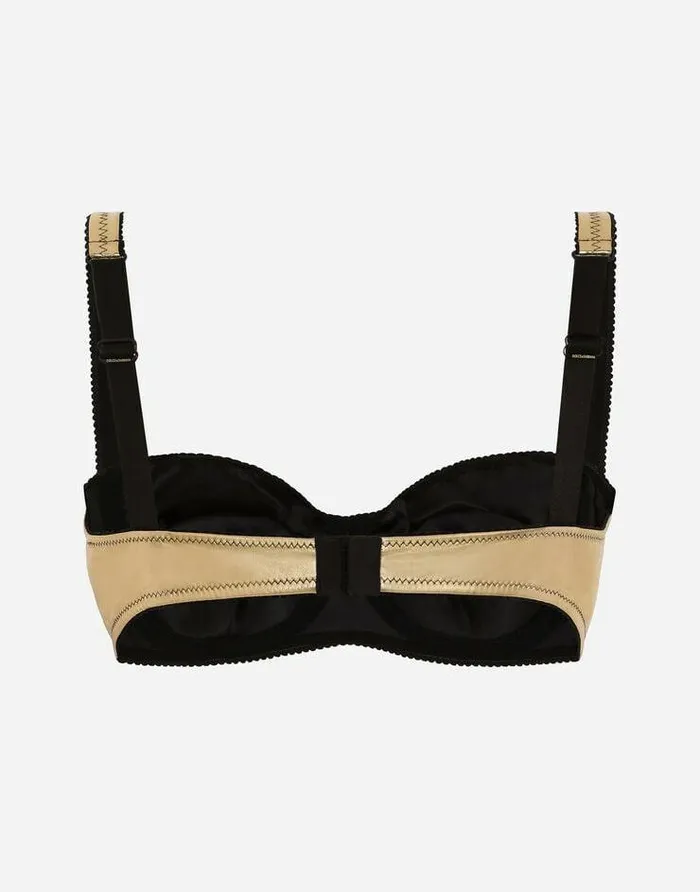 Dolce and Gabbana Underwear Women Foiled Jersey Balconette Bra Gold