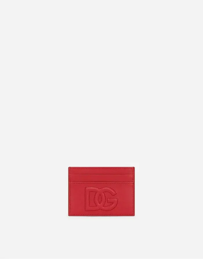 Dolce and Gabbana Wallets And Small Leather Goods Women DG Logo Card Holder Red