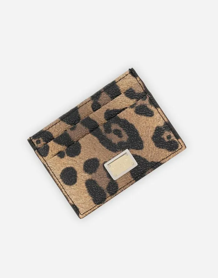 Dolce and Gabbana Wallets And Small Leather Goods WomenMen Leopardprint Crespo Card Holder With Branded Plate Multicolor Dolce and Gabbana Wallets And Small Leather Goods WomenMen Leopardprint Crespo Card Holder With Branded Plate Multicolor