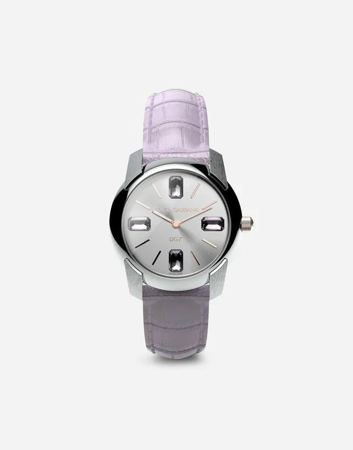 Dolce and Gabbana WatchesandStraps Women Watch With Alligator Strap Mauve