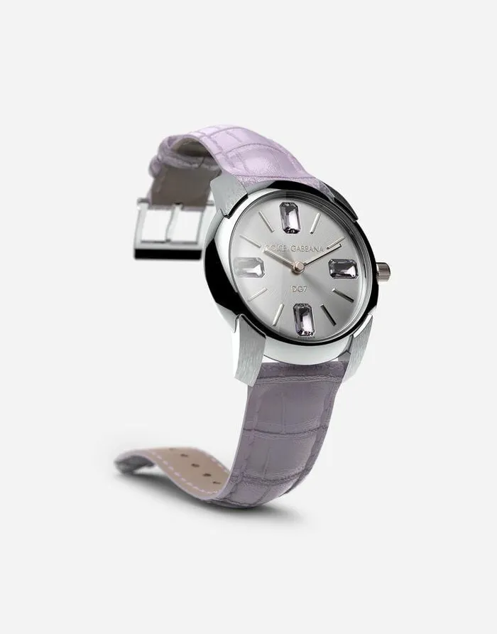 Dolce and Gabbana WatchesandStraps Women Watch With Alligator Strap Mauve Dolce and Gabbana WatchesandStraps Women Watch With Alligator Strap Mauve