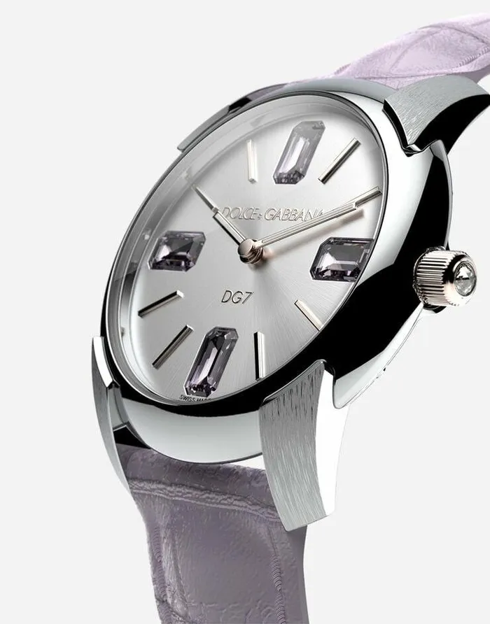 Dolce and Gabbana WatchesandStraps Women Watch With Alligator Strap Mauve Dolce and Gabbana WatchesandStraps Women Watch With Alligator Strap Mauve