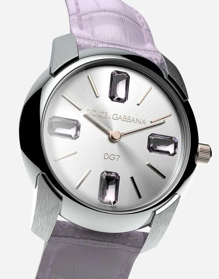 Dolce and Gabbana WatchesandStraps Women Watch With Alligator Strap Mauve Dolce and Gabbana WatchesandStraps Women Watch With Alligator Strap Mauve