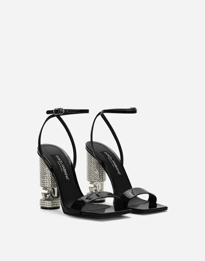 Dolce and Gabbana Wear It Like DGCelebs Women Polished Calfskin Sandals Black Dolce and Gabbana Wear It Like DGCelebs Women Polished Calfskin Sandals Black