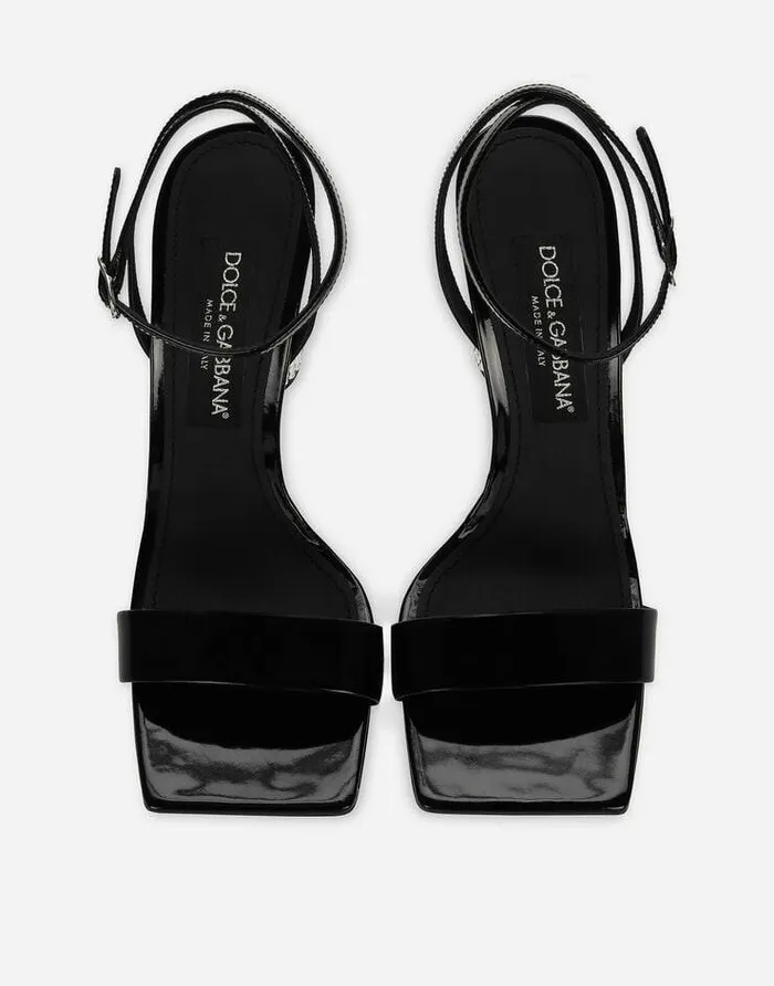 Dolce and Gabbana Wear It Like DGCelebs Women Polished Calfskin Sandals Black Dolce and Gabbana Wear It Like DGCelebs Women Polished Calfskin Sandals Black