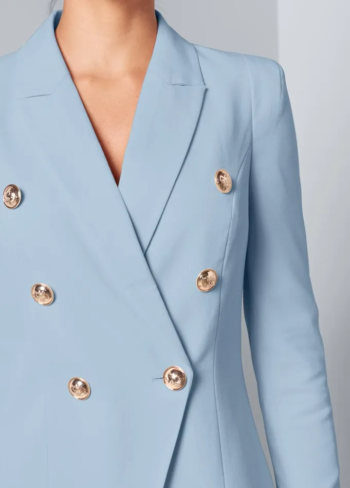 DOUBLE BREASTED BLAZER Light Blue Women VENUS Blazers