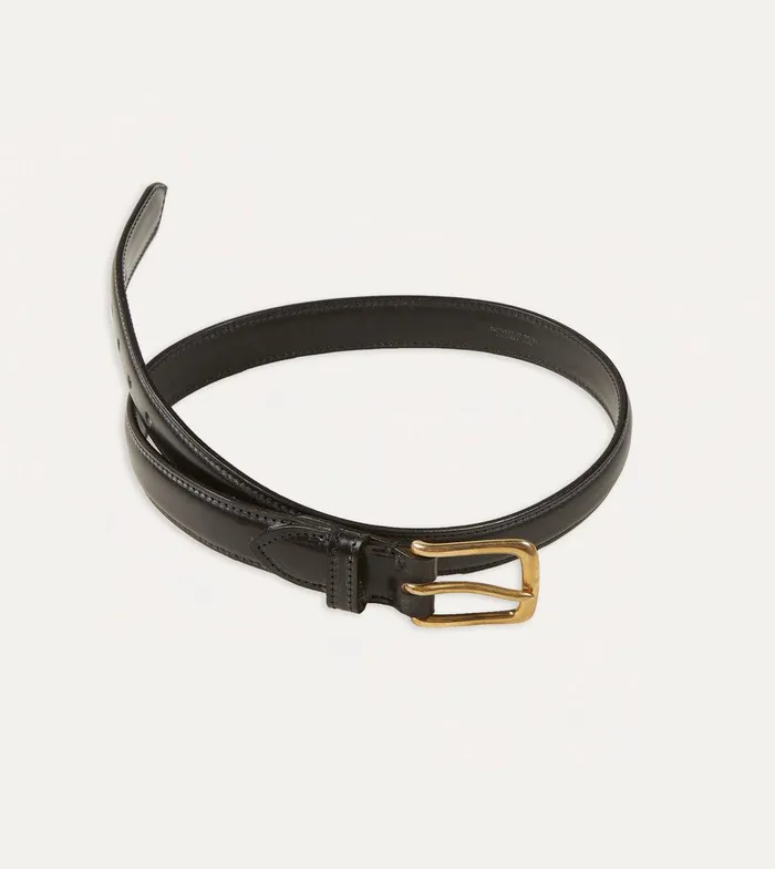 Drake039s Black Fully Lined Bridle Leather Belt With Brass Buckle 8211 Accessories