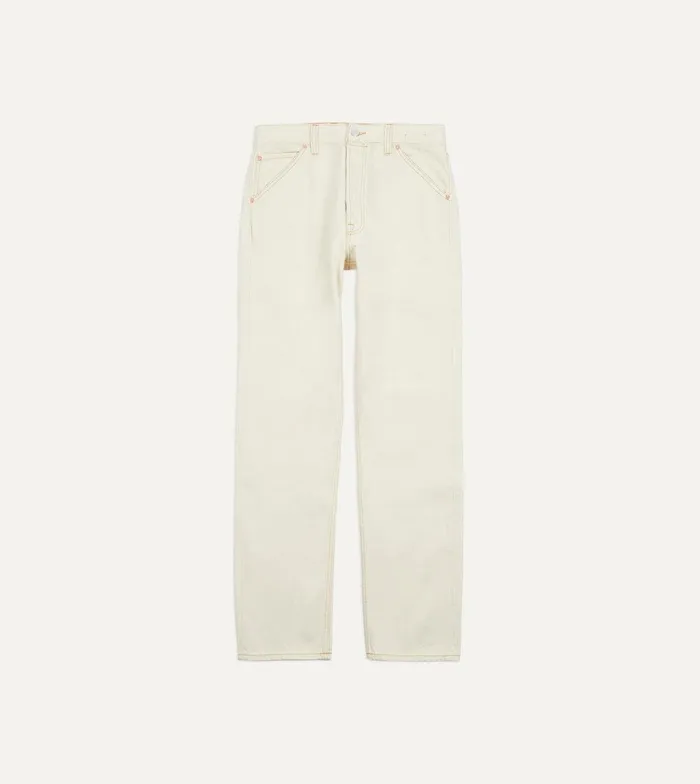 Drake039s Ecru 132oz Denim FivePocket Jeans 8211 Clothing
