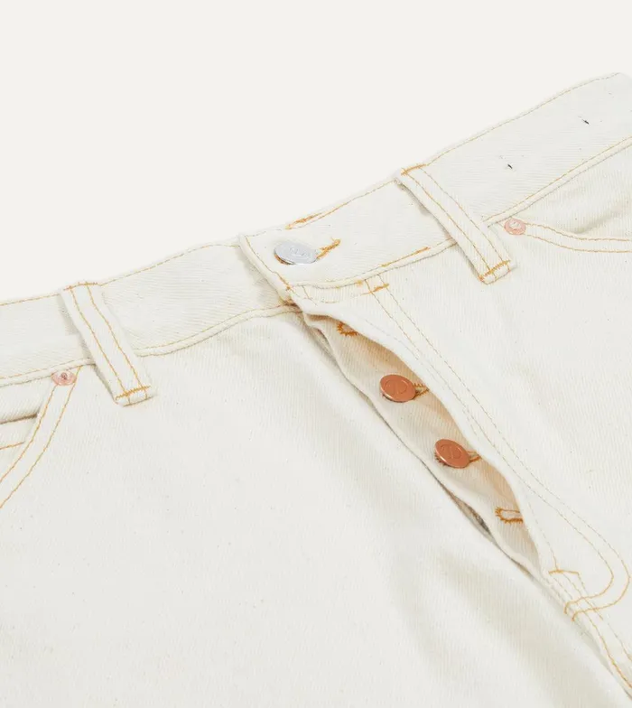 Drake039s Ecru 132oz Denim FivePocket Jeans 8211 Clothing