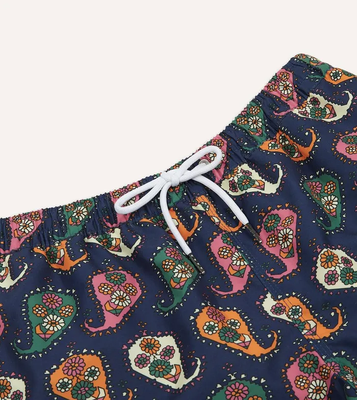 Drake039s Geometric Paisley Print Nylon Drawstring Swim Shorts 8211 Clothing