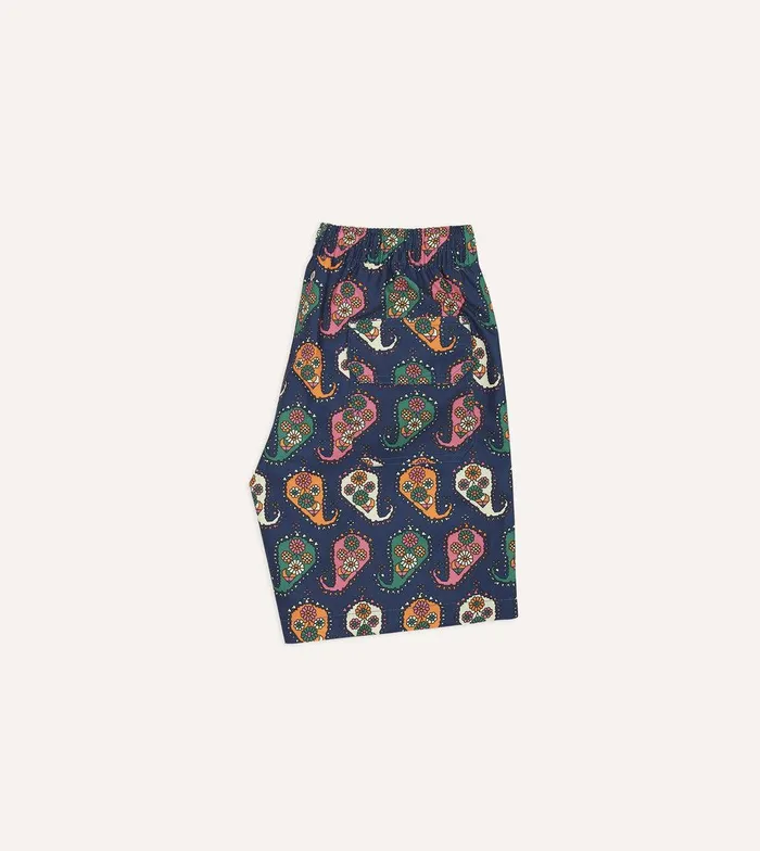 Drake039s Geometric Paisley Print Nylon Drawstring Swim Shorts 8211 Clothing
