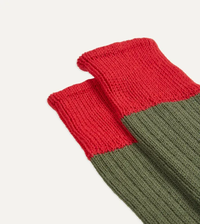 Drake039s Green And Red Cotton Sports Socks 8211 Accessories
