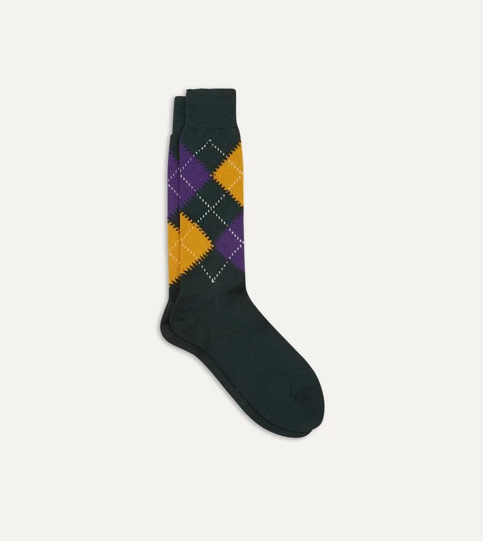 Drake039s Green Argyle Wool Cotton Socks 8211 Accessories