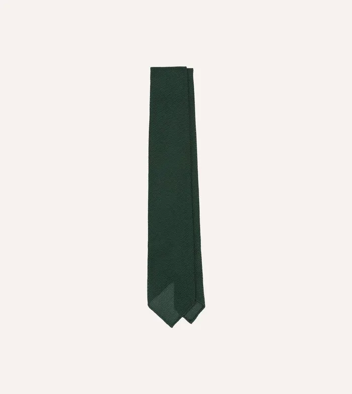 Drake039s Green Fine Woven Grenadine Silk Hand Rolled Tie 8211 Ties